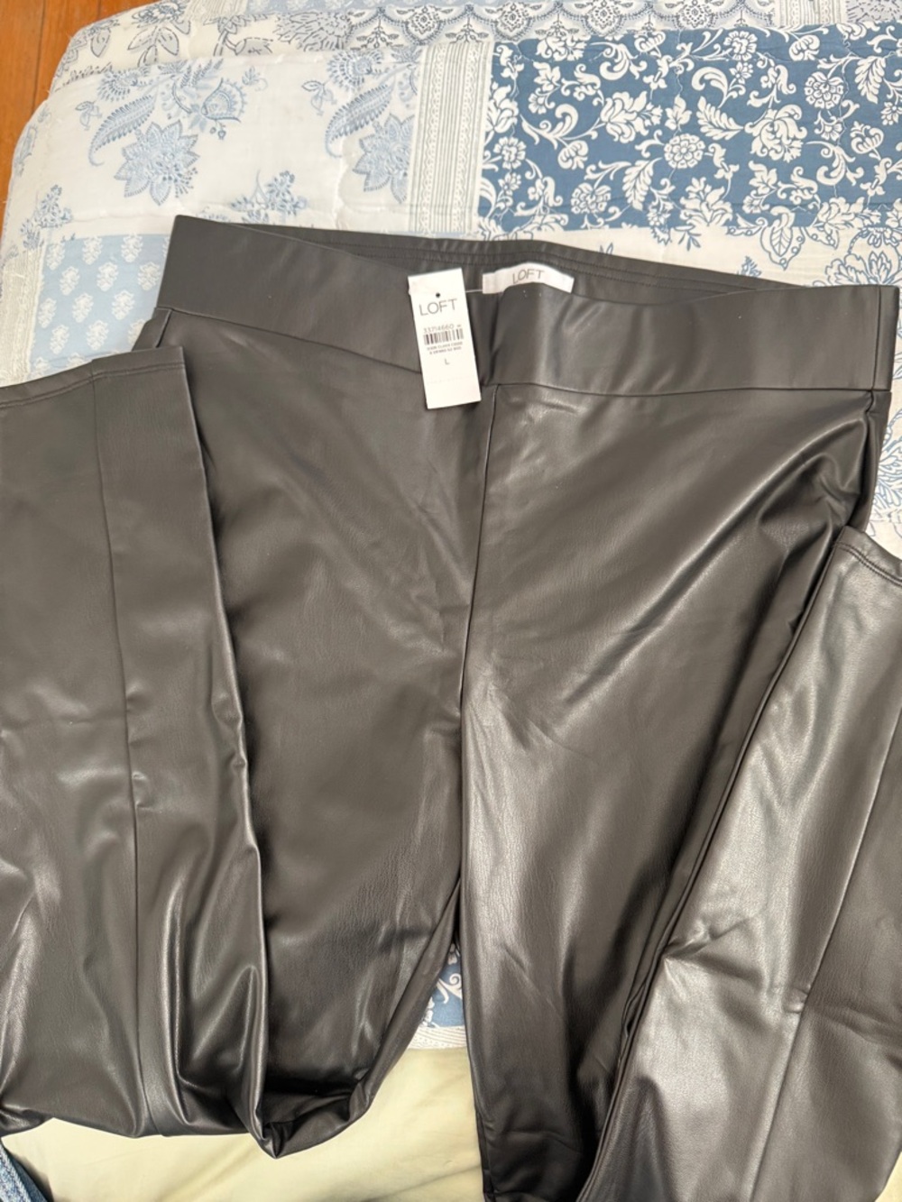 LOFT Black Faux Leather Leggings
